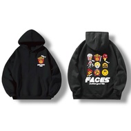 [JES] High-Pound Inner Brushed Fleece Silver Fox American French Fries Pizza Smiley Face Illustratio