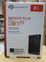 Seagate STHN2000400 Backup Plus Slim 2TB External Hard Drive Portable HDD - Black USB 3.0 for PC Laptop and Mac