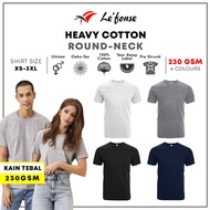Lefonse [230gsm] Unisex Premium HEAVY COTTON Round Neck T-shirt - NAVY BLUE / MELANGE / WHITE RC07