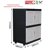 RAK ALMARI  KABINET PLASTIK/Storage Cabinet 2 Tier / Plastic Cabinet / kitchen cabinet/Almari Baju