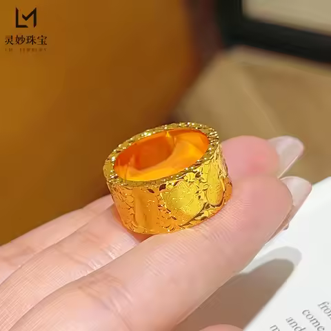 Sweet Ring Women's 24K Gold AU999 - 24K Solid Gold Ice Shard Ring, Dazzling Fine Craft, Sweet Cool V