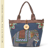 TAS FASHION TOTE WANITA IBU IBU DEWASA BAHAN KANVAS MURMER (COD) Bisa Resi Otomatis motif unik