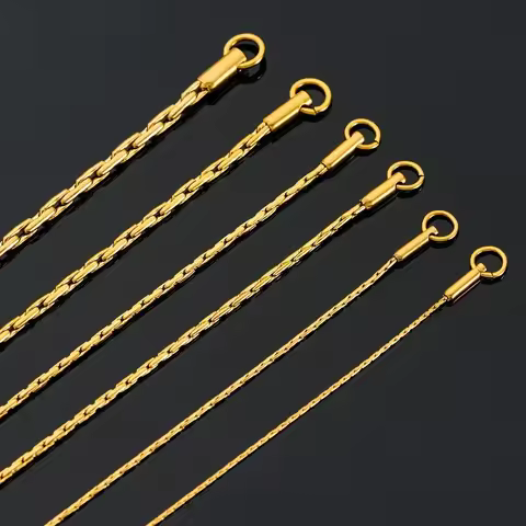 Noble Stainless Steel Gold Color Link Chain Waterproof Choker Necklace High Quality Jewery