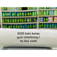 1 Meter Pengeras Kain Bergam Beg Craft Baju 5530 / 5520 / 1 Meter Interlining Cloth with gum/ Cotton