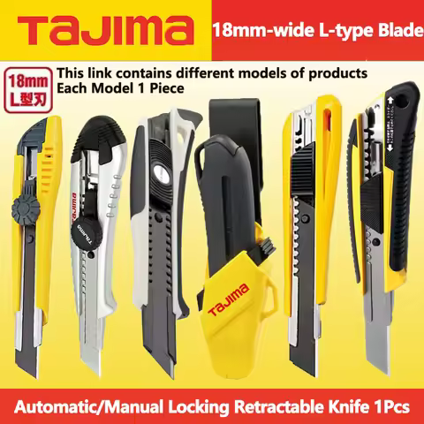 TAJIMA Retractable Utility Knife 1Pcs 18mm-wide L-type Blade Automatic/Manual Locking Wallpaper Knif