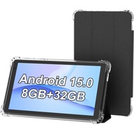 Tablet with Protective Case, 7" IPS 1024 * 600 Android 15.0 Tab PC RAM 8GB(3+5Expand)+ROM 32GB Bluet