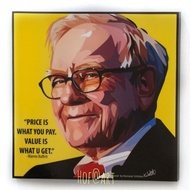 Warren Buffett วอร์เรน บัฟเฟตต์ นักลงทุน เล่นหุ้น รูปภาพ​ติดผนัง pop art พร้อมกรอบและที่แขวน กรอบรูป แต่งบ้าน ของขวัญ ของสะสม รูปภาพ