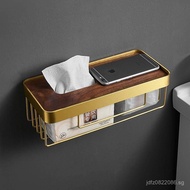 Storage Box Nordic Style Roll Paper Holder Shelf No-Drill Toilet Bathroom Toilet Paper Wall-Mounted 
