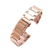 Watch Bands Stainless Steel for Armani AR2452 AR2453 AR2448 Watch Strap Watchband Butterfly Buckle Scrub Black Silver Rose Gold