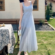 Colored Beach Maxi Dress Sleevelessbiru Beach Dress