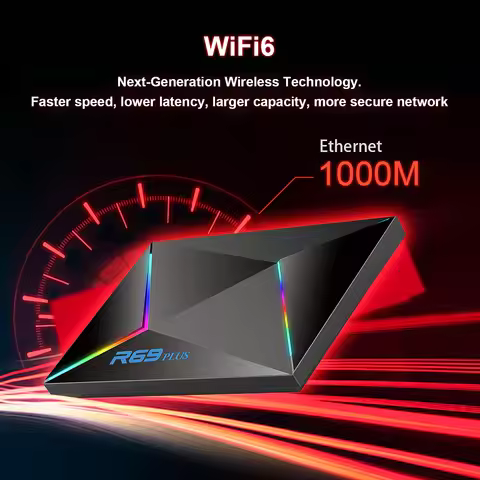 R69 Plus Voice Control TV Box Ultra HD 8K Allwinner H728 Octa Core Support Netflix tv box WIFI 6 Set