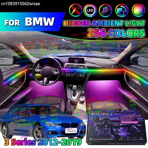 For BMW F30 F31 F34 F35 F80 LED Neon Streamer Ambient Strip Light Kit App Music Control Auto Decorat