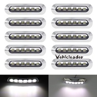 10x White 6LED Truck Sidelight Lamp Marker Edge Trailer LED Rear 12-24V Lorry Van Wagon Autotruck Pe