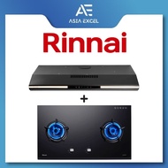 RINNAI RH-S3059-PBW 90CM BLACK SLIMLINE HOOD + RINNAI RB-92G 2 BURNER BUILT-IN GAS HOB