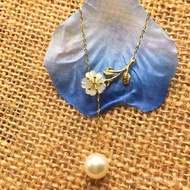 AU750 Necklace Shell Gold Shell 18k Branch Flower Accessories Necklace Accessories Pearl Jasper Set 