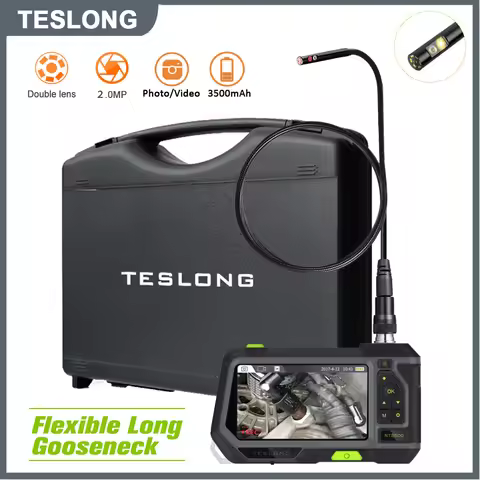TESLONG NTS500 5.0" LCD Industrial Endoscope Camera Snake Tube 1080P Dual Lens Autofocus Car Pipe Di