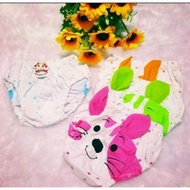 4pcs CD anak Golden nick model kuping // Celana dalam anak perempuan // putih list 4 warna