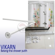 PUTIH Vikarn White shower Curtain Rod/L Shape shower Curtain Rail/Curtain Rod