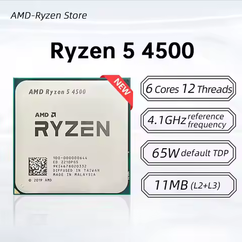 New！Amd Ryzen R5 4500 3.6Ghz 6-Core 12-Thread Cpu Socket Am4