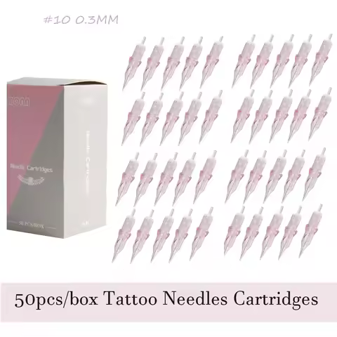 50PCS Pink Tattoo Cartridge Needles RL RS M1 RM Disposable Sterilized Cartridge Needles For Tattoo M