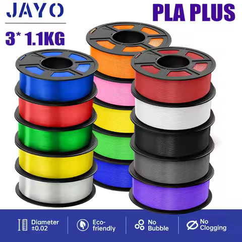 JAYO 3 Rolls PLA Plus 3.3KG Multicolored 3D Printer Filament PLA PLUS 1.75mm FDM 3D Printer Material