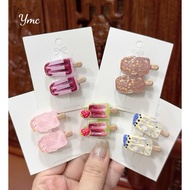 Set of 2/3/5 cute colorful ice cream shaped hairpins, new fashion 2025