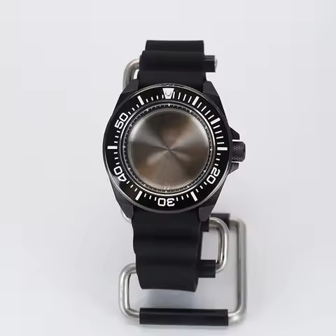 43.8mm Diver Watch Case Rubber Strap Ceramic Bezel Sapphire For Modified Samurai Seiko NH35 NH36 NH3