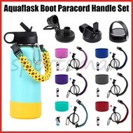 Paracord Handle Colored Cup Rope Set Hydroflask Boot Silicon Cover Aquaflask Accessories 32&amp;40oz 12&amp;24oz Protective Bottom Non-Slip Aqua Flask Tumbler Boot Sleeve Cover