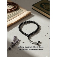 33 prayer beads bracelet with 6 mm hajar Jahanam agate
