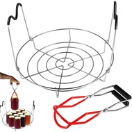 Picowe 12inch Canning Rack, Stainless Steel Steamer Canning Jar Rack with Silicone Handle, Canner Ra