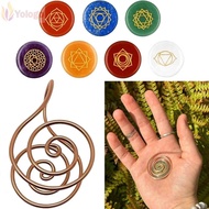 YOLOGO Copper Palm Ring, Handmade Adjustable Spiral Palm Ring,  Jewelry Accessories Reiki Energy Spi