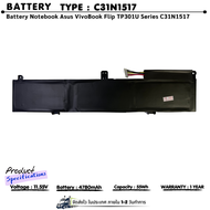( ส่งฟรี รับประกัน 1 ปี ) Asus แบตเตอรี่ ของแท้ C31N1517 (ASUS VivoBook Flip TP301 TP301U TP301UA TP