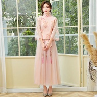 Bridesmaid Dress 2023 New Womens Chinese Style Vintage Temperament Student Dress Sister Group Weddin