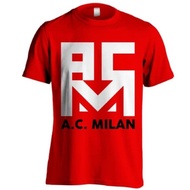 PUTIH MERAH HITAM Acm-white-black-printed T-SHIRT - RED SIZES S-XXL