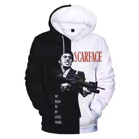 Men Hoodies Movie Scarface 3d Print Hoodie Men Women Fashion Long Sleeve Graphic Hoodie Sweatshirt O