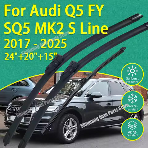Front Rear Silicone Coating Wipers for For Audi Q5 FY SQ5 MK2 S Line 2017 - 2025 24"+20"+15" Windshi