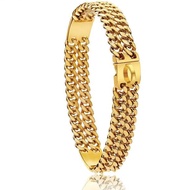 Taoli Shop🌸Dog Necklace Double Reinforced Stainless Steel Double Chain Pet Golden Dog Chain Collar T