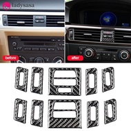 Ladysasa 5Pcs Carbon Fiber Car Interior Auto Interior Sticker Central Air Vent Outlet Trims Accessory For BMW 3 Series E90 E92 E93 H5L4
