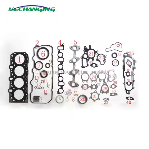 2KD 2KD-FTV For TOYOTA HIACE IV HILUX DYNA 2.5 METAL Automotive Spare Parts Full Set Engine Gasket 5