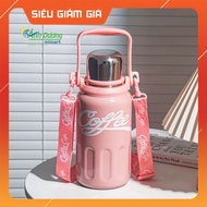 Personalized Pink Coffe Cup Thermos Bottle 800Ml. - High Quality Stainless Steel Thermal Water Bottl