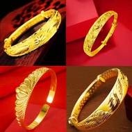【Murah】24K Gold-plated Women's Bracelet Gypsophila Bangle Women's jewelry gelang tangan perempuan
