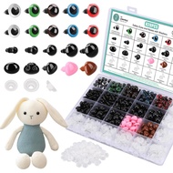 Junreox 820pcs Safety Eyes for Amigurumi- Premium Safety Eyes and Noses for Crochet Animals, Assorte
