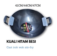 Cast Iron Wok Non-Coating Kuali Besi Hitam Tebal Masak Tak Melekat Tahan Karat 铁锅无涂层