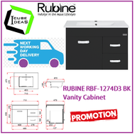 RUBINE RBF-1274D3 BK Vanity Cabinet / FREE EXPRESS DELIVERY