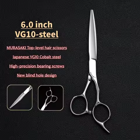 MURASAKI Professional hair cutting scissors，Set of 6.0 to 6.8 inch barber shears，Made by VG10 steel，