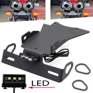 For YAMAHA FZ6 License Plate Holder LED Light FZ6N FZ6S 2004-2010 FZ6 N/S Motorcycle Accessories Tai