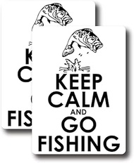 Keep Calm and Go Fishing Sticker - Fun Fishing Hobby Sticker - Gift for Fisherman -Premium Quality V