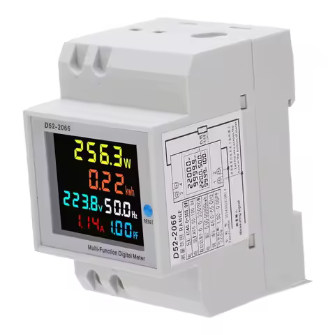 Smart Watt‑Hour Meter D52‑2066 Household Watt‑Hour Meter Rail Type 220V Smart Single Phase Energy Me