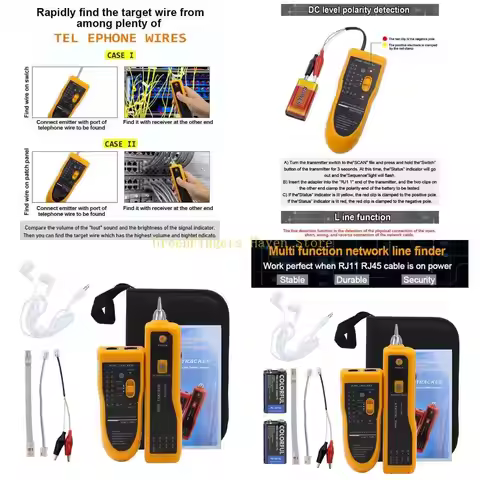 F68D Lan Cable Tester Cat5 Cat6 RJ11 RJ45 Utp Stp Detector Line Locator Phone Diagnose