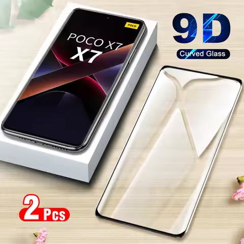 2Pcs 9D Curved Glass For Xiaomi Poco X7 5G Tempered Glass Screen Protector Pocophone X7 Pocco Poxo L